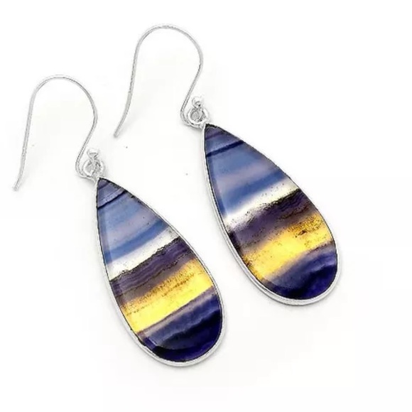 Gorgeous rainbow fluorite gemstone earrings - Picture 4 of 4